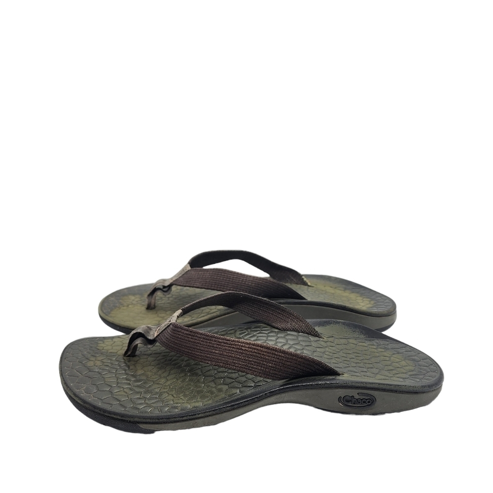 Camo-like Brown & Olive Green Flip Flop Sandals